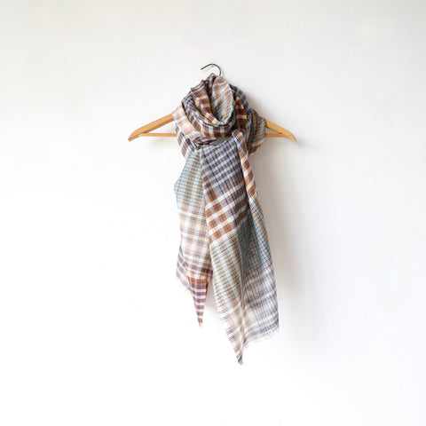 Épice Wool Plaid Scarf - Charcoal