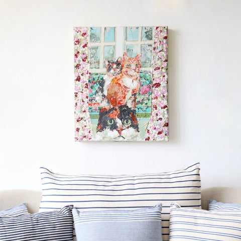 Graham Mears Painting - "Chintz Cats"