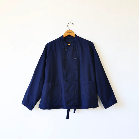 Pas de Calais Double Breasted Cotton Jacket - Navy