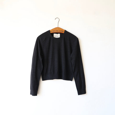 Lars Andersson Merino Wool Long Sleeve Crewneck - Charcoal