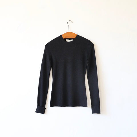 Lars Andersson Merino Wool Fine Rib Crewneck - Charcoal