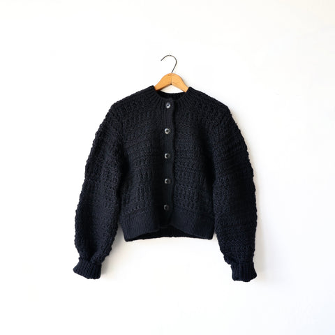 JUD Hand Knit Bomber Cardigan - Ink