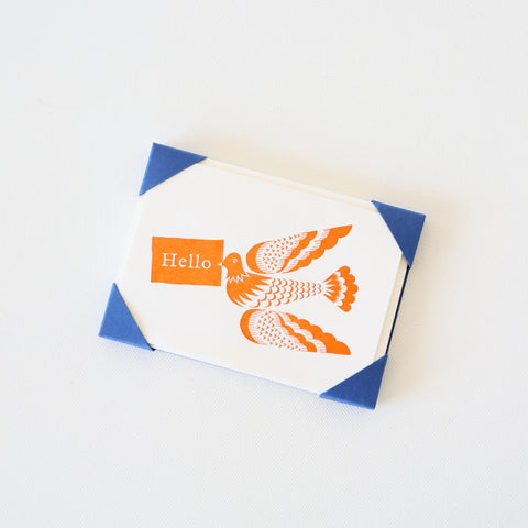 Pack of 5 Letterpress Cards - Hello