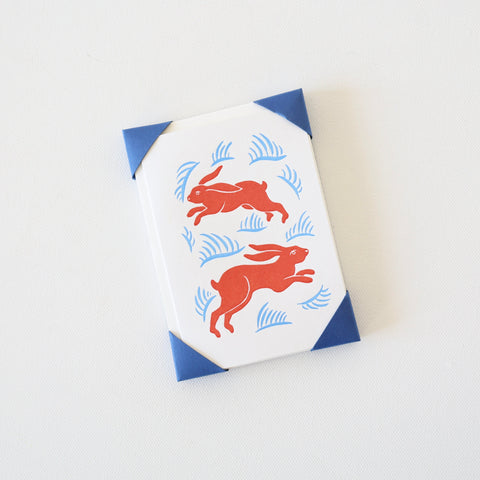Pack of 5 Letterpress Cards - Rabbits