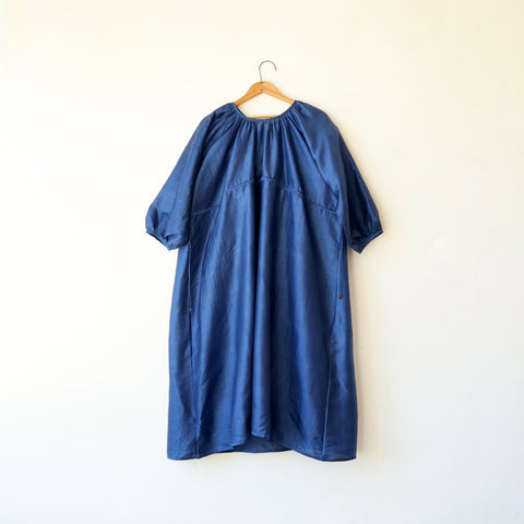 Bunon Silk Dress - Deep Sea Blue