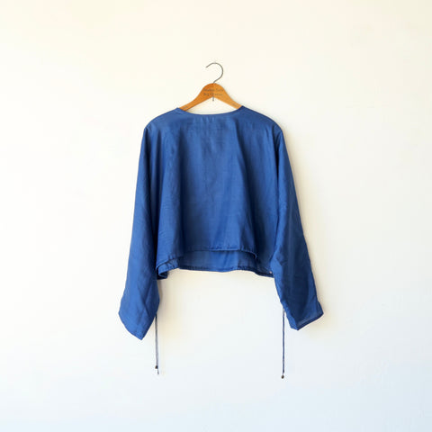 Bunon Silk Blouse - Deep Sea Blue