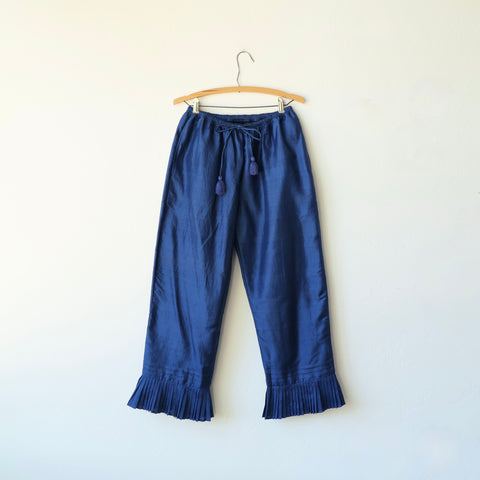 Bunon Pleated Hem Pants - Deep Sea Blue