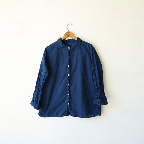 Auntie Oti Khadi Cotton Shirt - Indigo