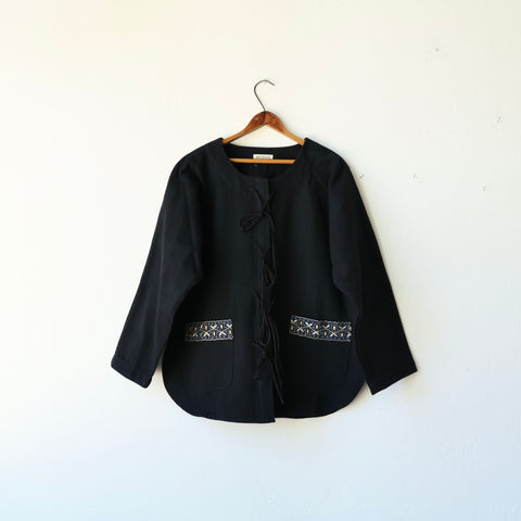 Bunon Embroidered Pocket Jacket - Black