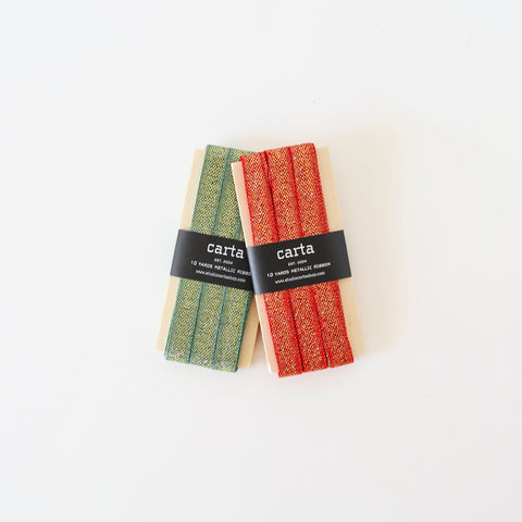 Loose Weave Metallic Cotton Ribbon - 2 Colors