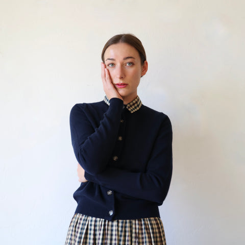 Eleph Cashmere Cardigan - Navy