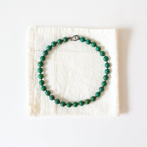 Riversong Moss Green Persian Turquoise Rondelle Necklace