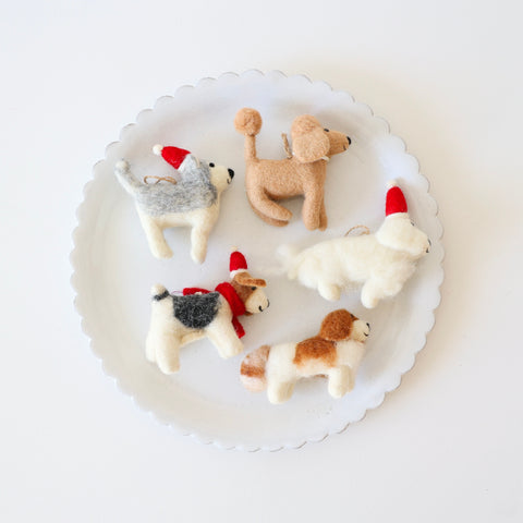 Felted Wool Dog Ornaments - 7 Options