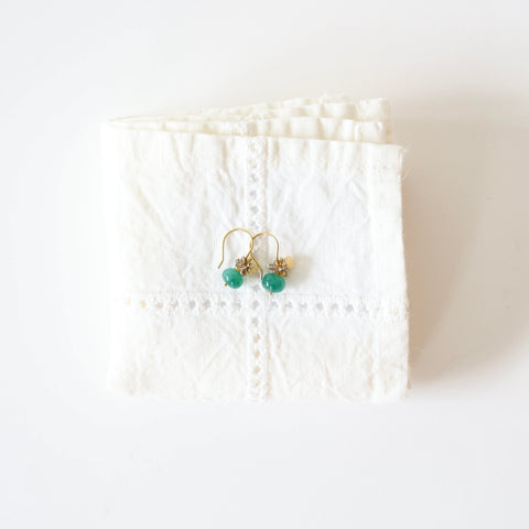 Riversong Green Chalcedony Fringe Earrings