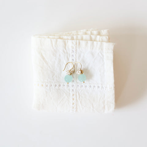 Riversong Aquamarine Rondel Earrings