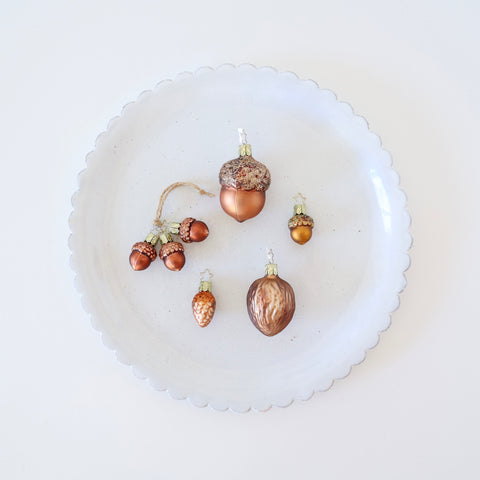 Blown Glass Ornaments - Pinecone, Acorns & Walnut - 5 Options