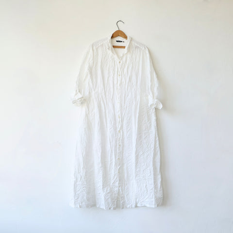 Pas de Calais Cotton Dobby Shirt Dress - White on White