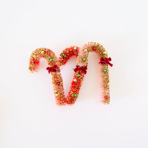 Vintage Inspired Brush Candy Canes - Medium