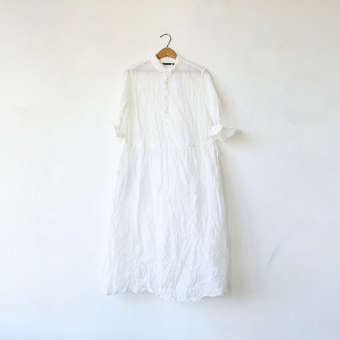 Pas de Calais Crinkle Shirt Dress - White