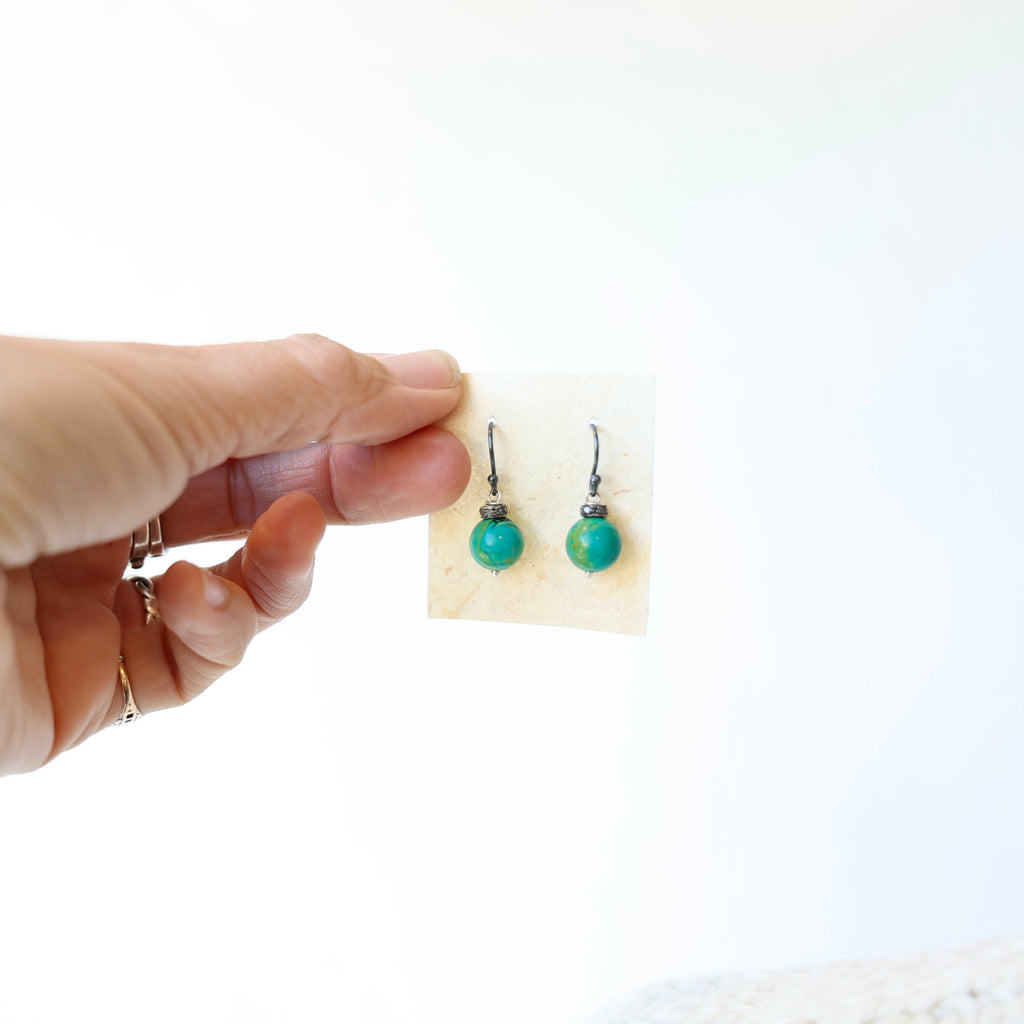 Riversong Polished Persian Turquoise Earrings