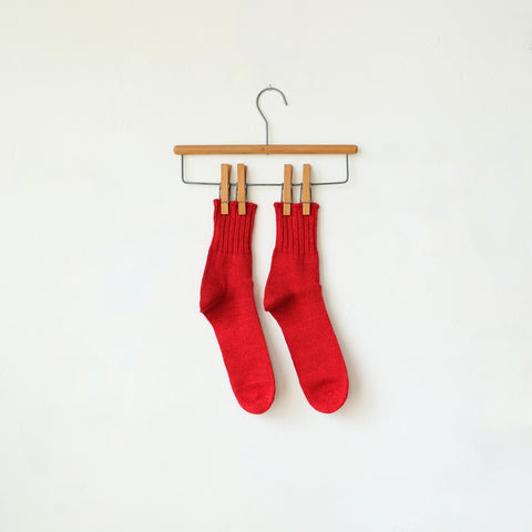 Yahae Linen/Cotton Sock - Red