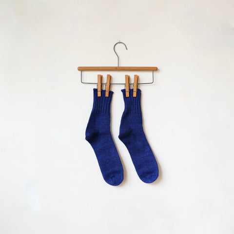 Yahae Linen/Cotton Ankle Socks - Blue