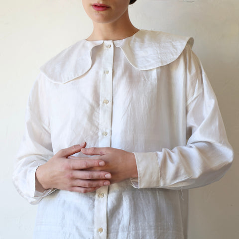 Bunon Big Collar Blouse - White