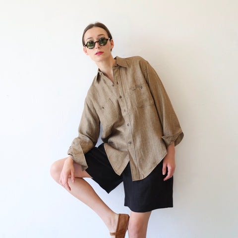 Samuel Snider Triangle Shorts - Linen Herringbone, Black