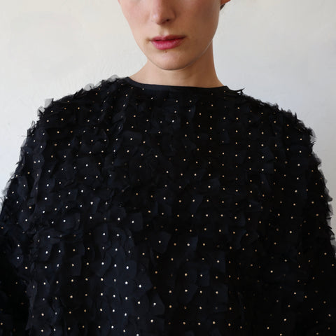 Bunon Flower Blouse - Black & Gold