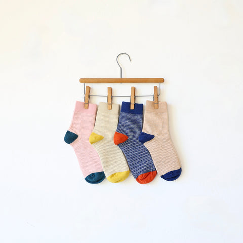 Yahae Organic Cotton Waffle Socks - 4 Color Options