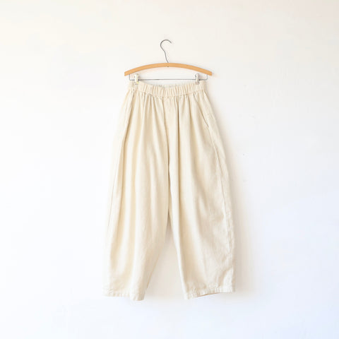 Pas de Calais Brushed Linen/Cotton Twill Pants - Natural