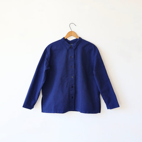 Manuelle Guibal Brushed Cotton Shirt Jacket - Oceanic Blue