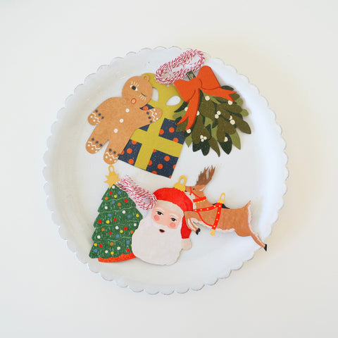 Illustrated Paper Christmas Ornaments/Tags