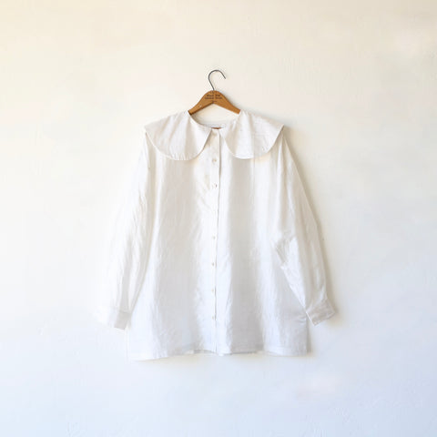Bunon Big Collar Blouse - White