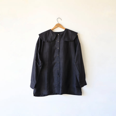Bunon Big Collar Blouse - Black