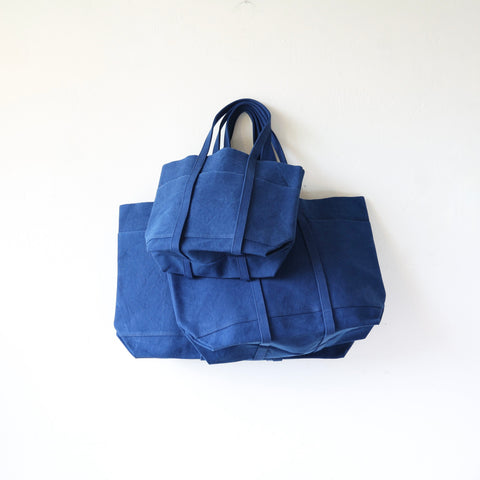 Amiacalva Washed Canvas Tote Bags - Blue - 3 Size Options