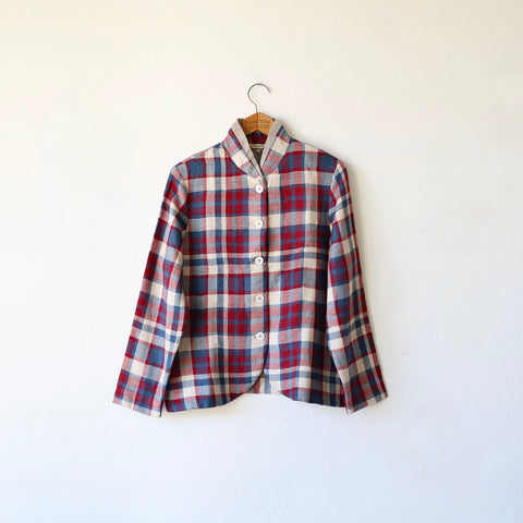 Runaway Bicycle Merino Jacket - Red/Blue Plaid