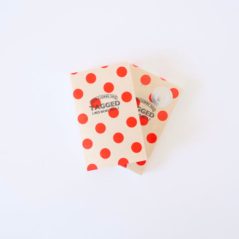 Small Lined Note Pad - Red Polkadots