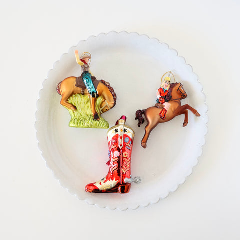 Blown Glass Ornaments - Giddyup! - 3 Options