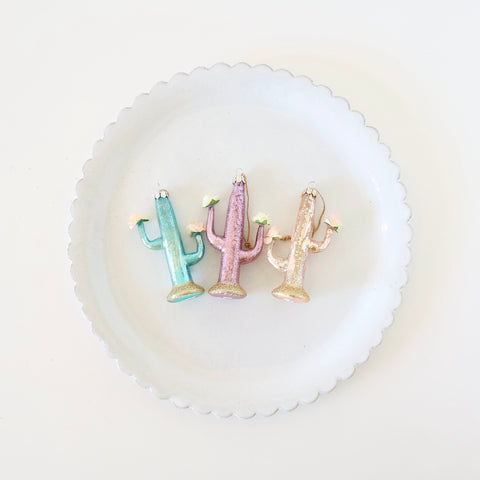 Blown Glass Ornaments - Saguaro Cacti - 3 Options