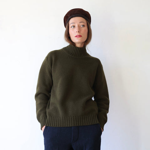 Samuel Snider Lambswool Mockneck Pullover - Hazelnut