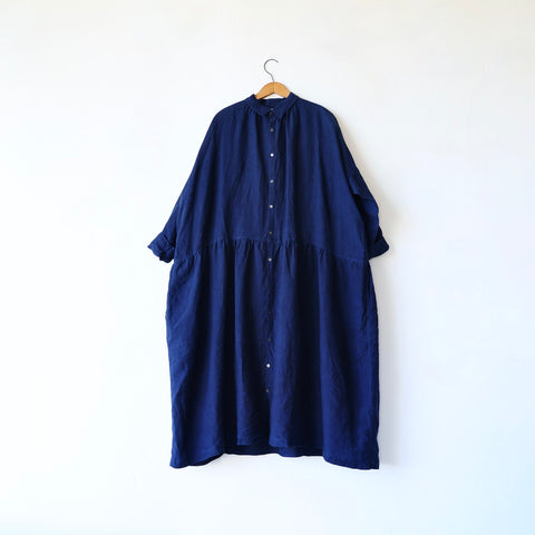 Ichi Antiquités Linen Dress - Dark Indigo