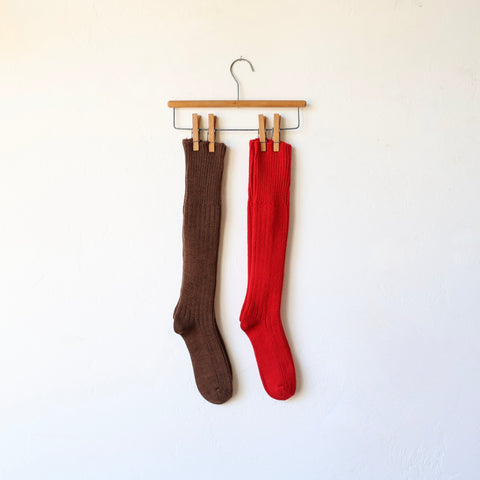 Yahae Low Gauge Wool Rib Knee Socks - 2 Color options