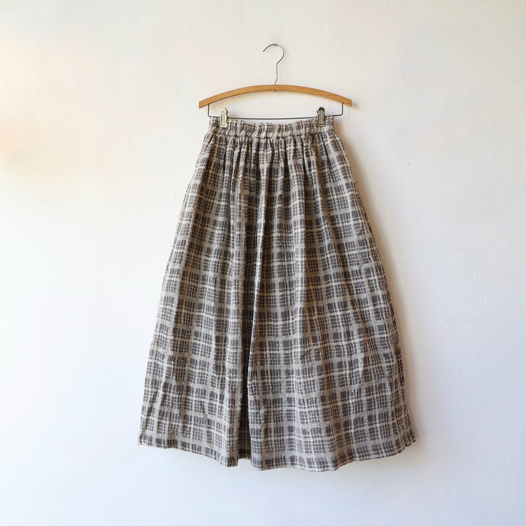 Ichi Antiquités Wool Plaid Skirt - Grey