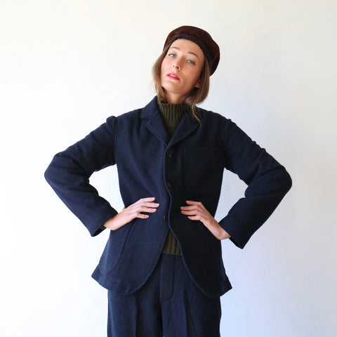 Samuel Snider Wool/Alpaca Paul Jacket - Midnight Herringbone