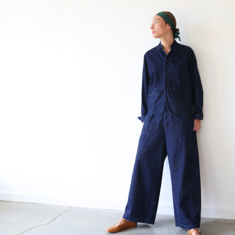 Pas de Calais Natural Slub Denim Pants - Indigo