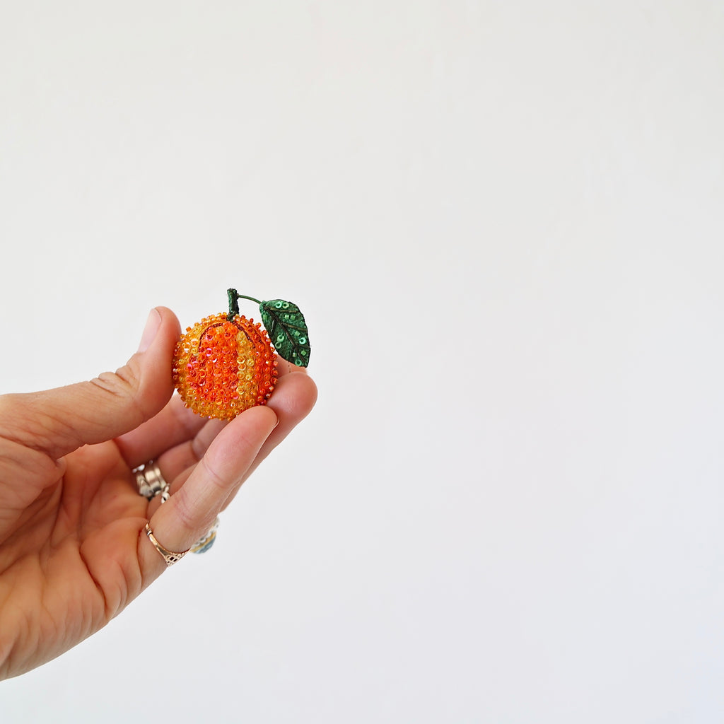 Embroidered Orange Pin