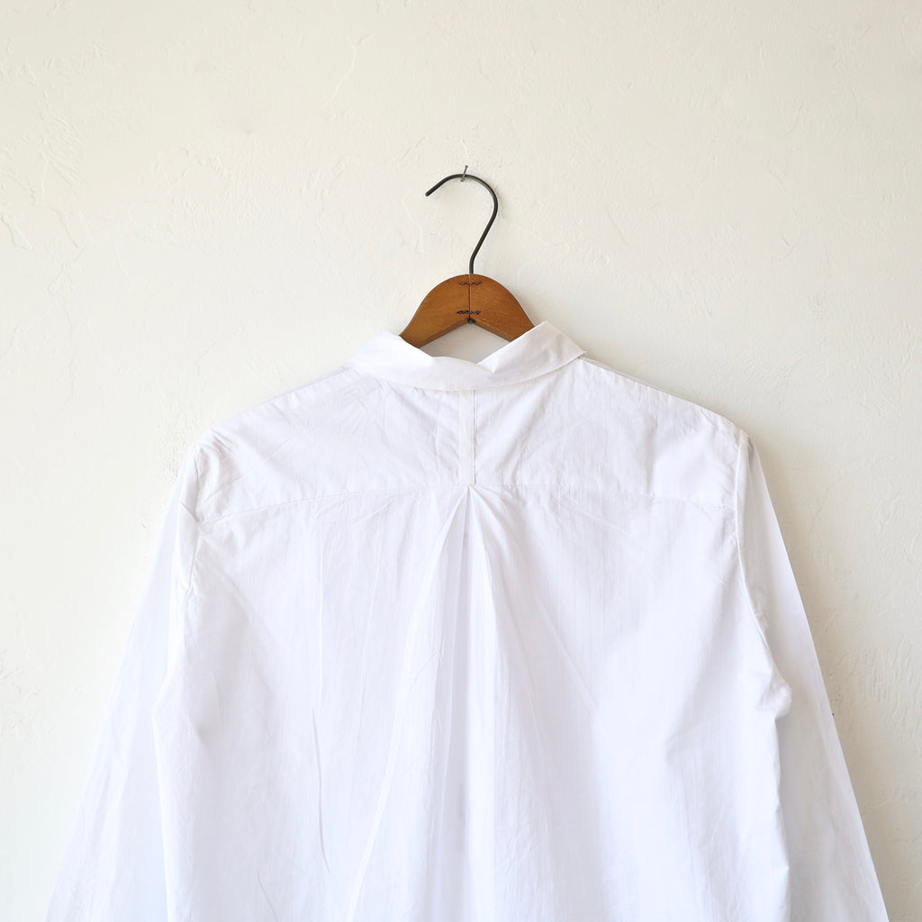 Hannoh Rounded Collar Cotton Shirt - White