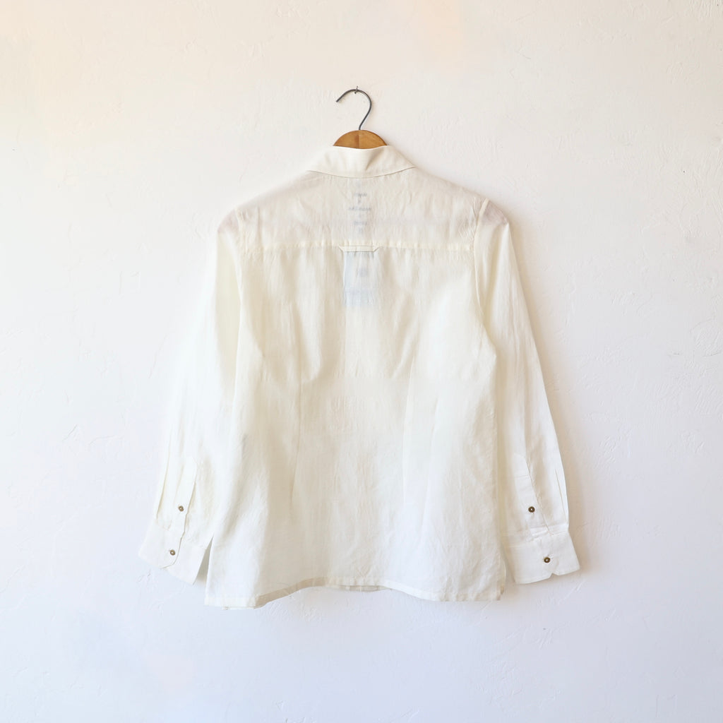 Maku Louis Ruffle Shirt - Cream Sillk/Cotton