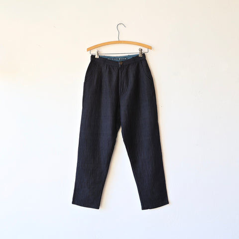 Maku Kuntani Pants - Quilted Dark Indigo Silk/Cotton